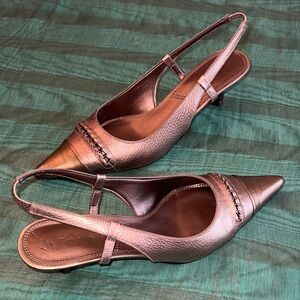 Tahari Bronze Slingback Heels